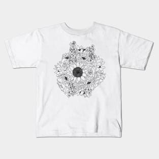 JULY Birth Month Flower Bouquet Design Kids T-Shirt